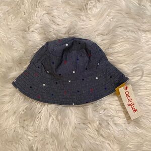Cat &‎ Jack Kids Reversible Bucket Hat Blue Star Print One Size NEW
